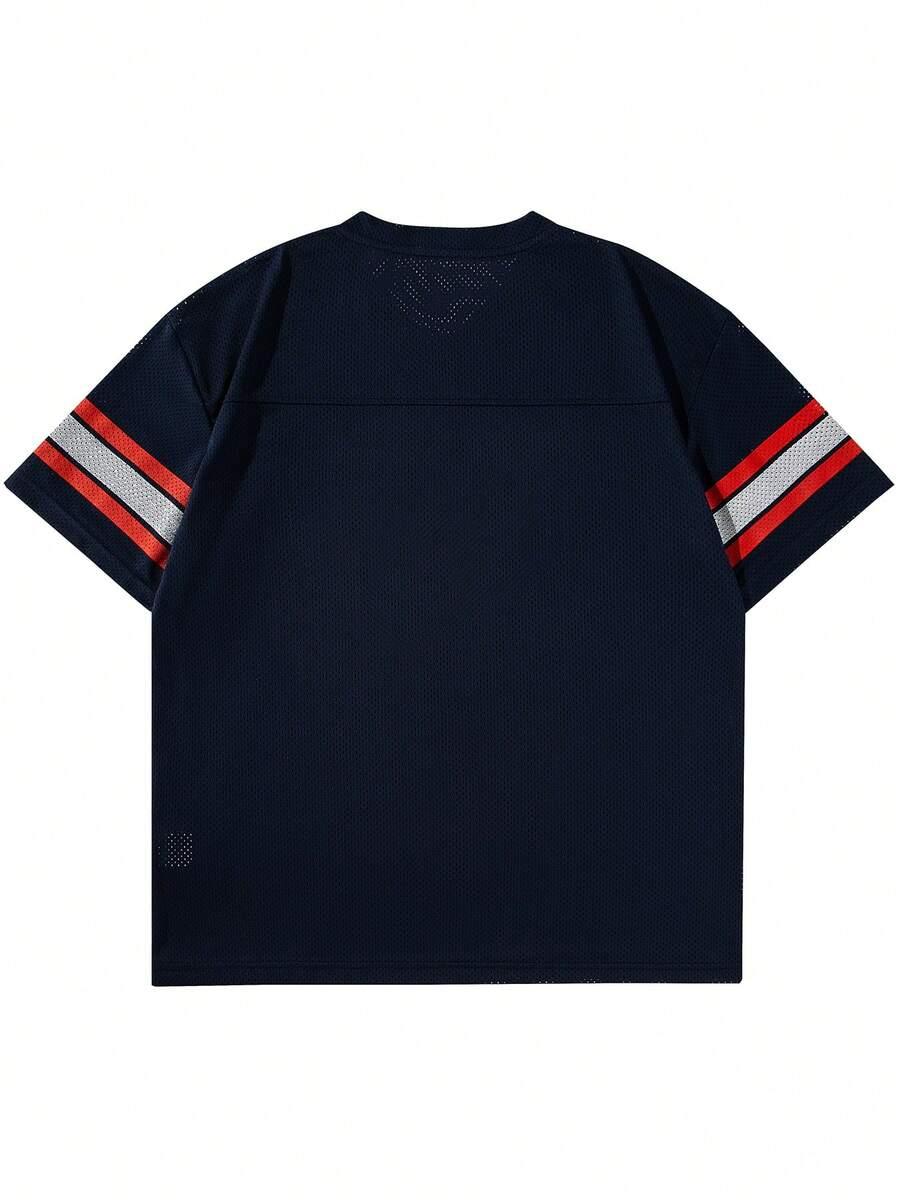granatowy t-shirt nadruk