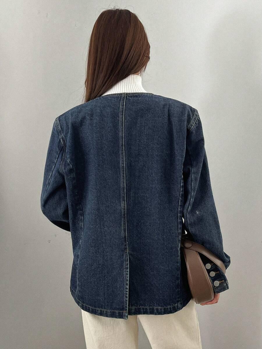 GRANATOWA KURTKA JEANS 