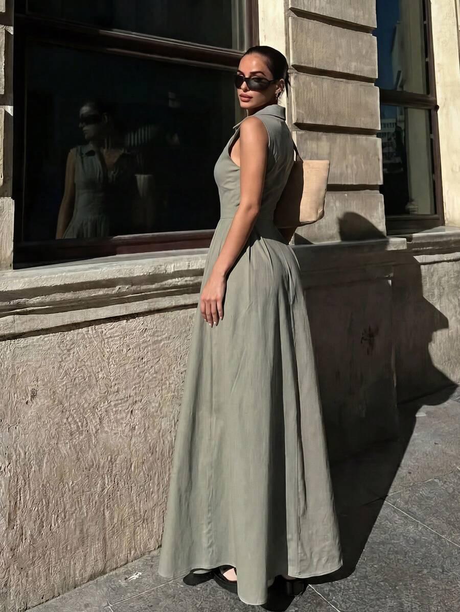 zielona maxi sukienka