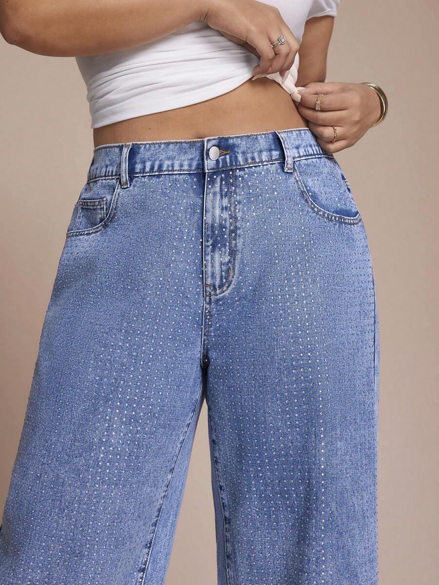 NIEBIESKIE SPODNIE JEANS ZDOBIENIA