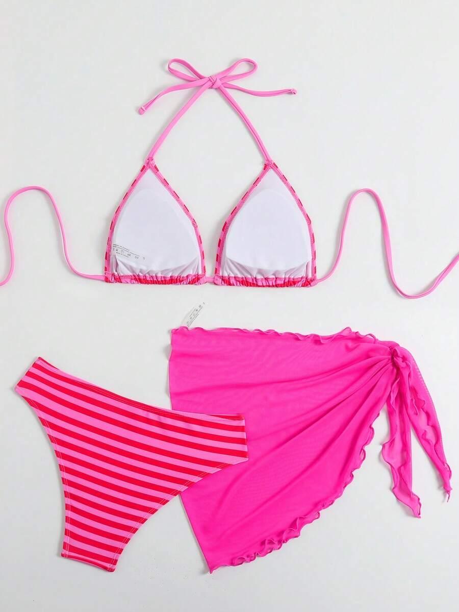 dwuczęściowy kostium bikini pareo komplet