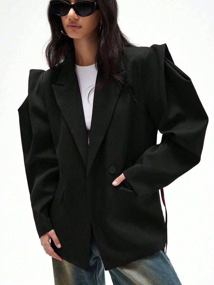 CZARNA MARYNARKA OVERSIZE