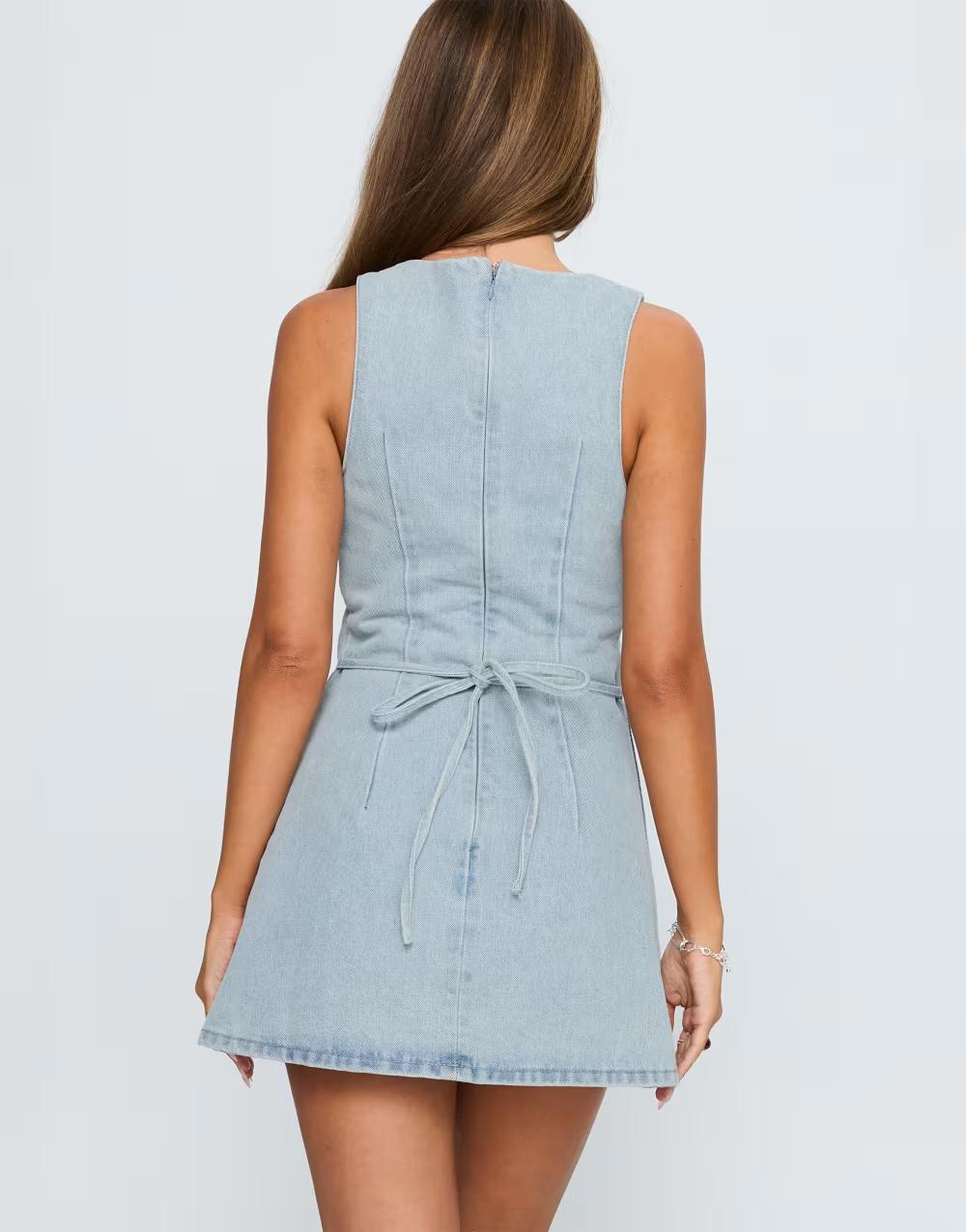 NIEBIESKA MINI SUKIENKA JEANS