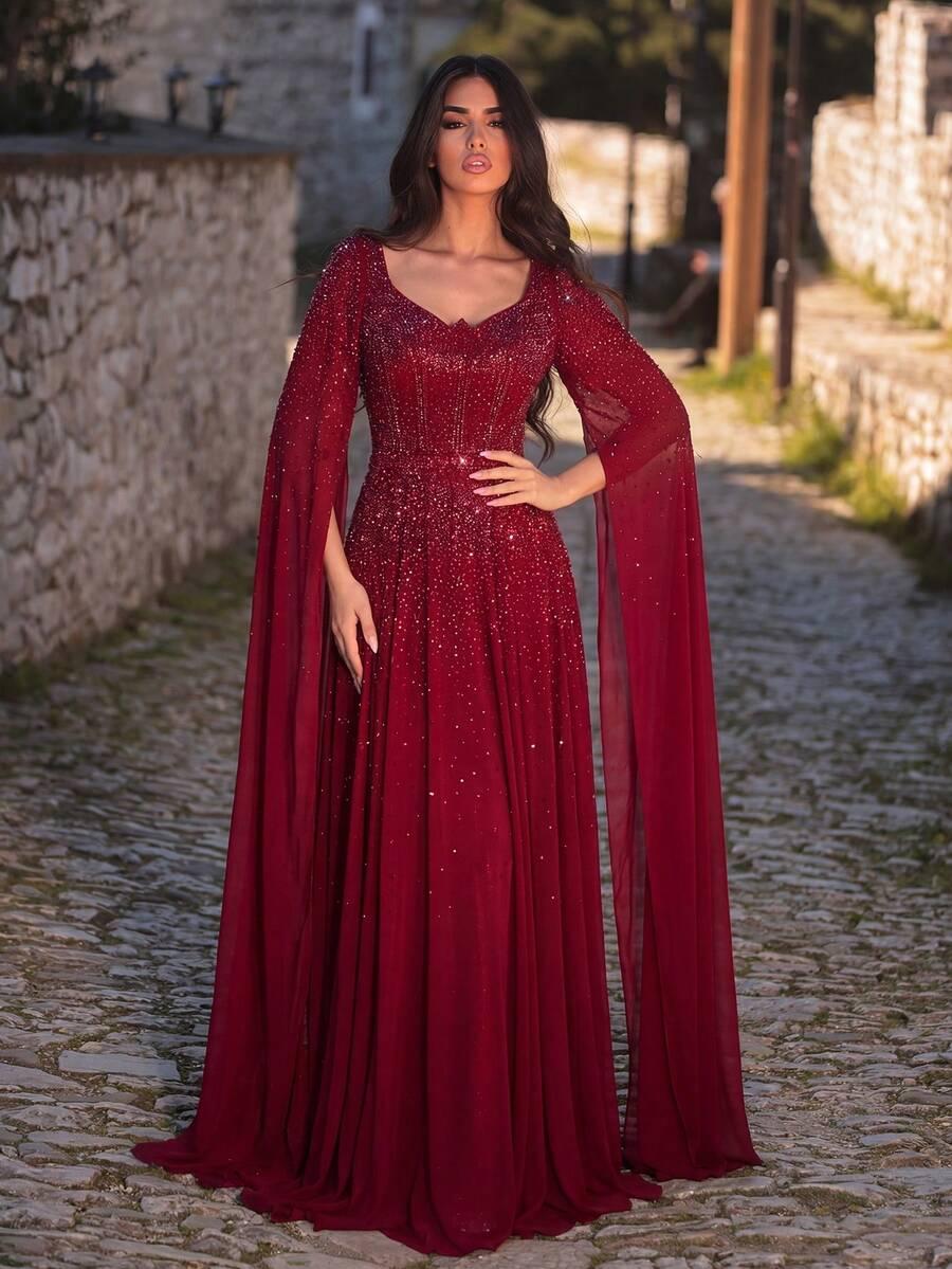 CZERWONA MAXI SUKIENKA