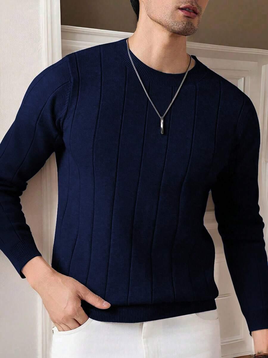 klasyczny granatowy sweter