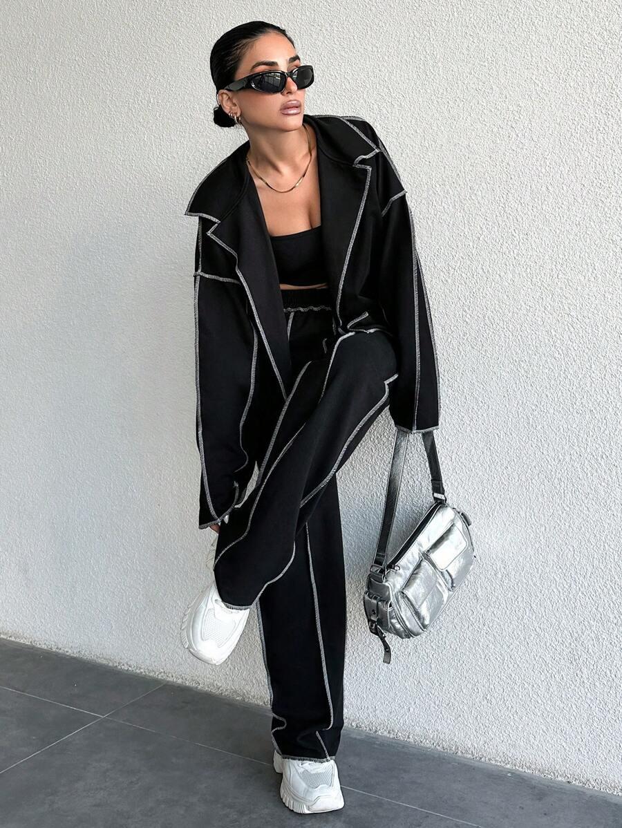 CZARNY DRES KOMPLET