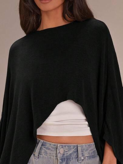 czarna bluzka oversize