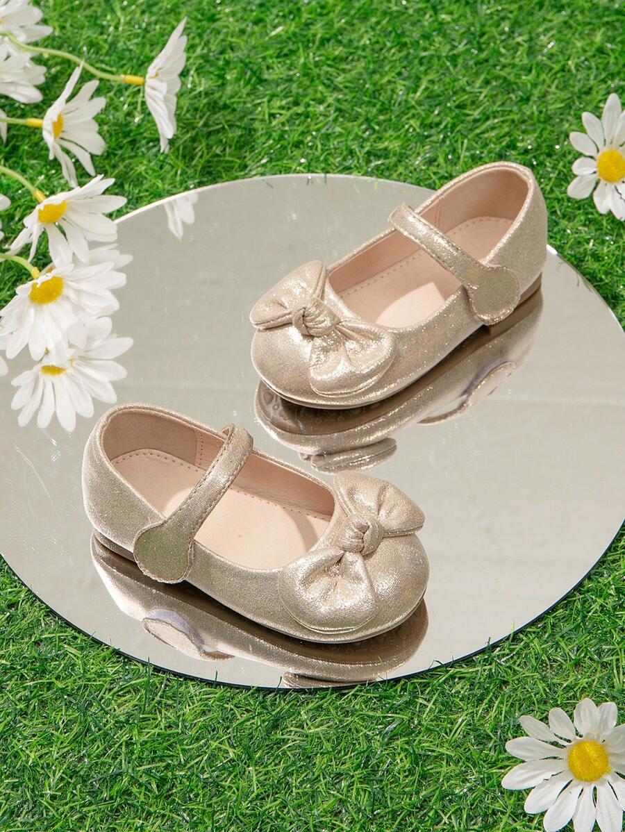 ZŁOTE BALERINY KOKARDA