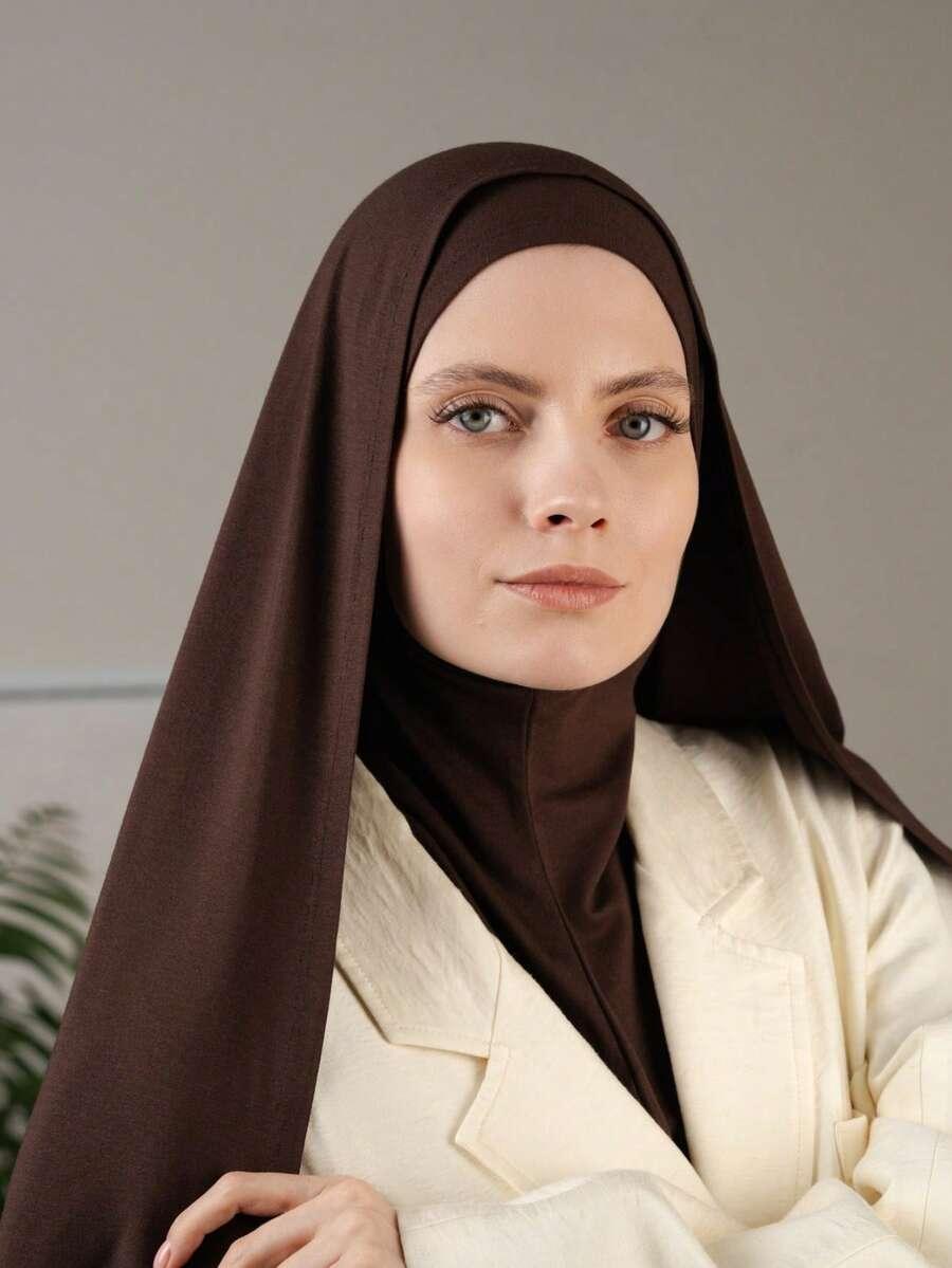 brązowa chusta hidżab 
