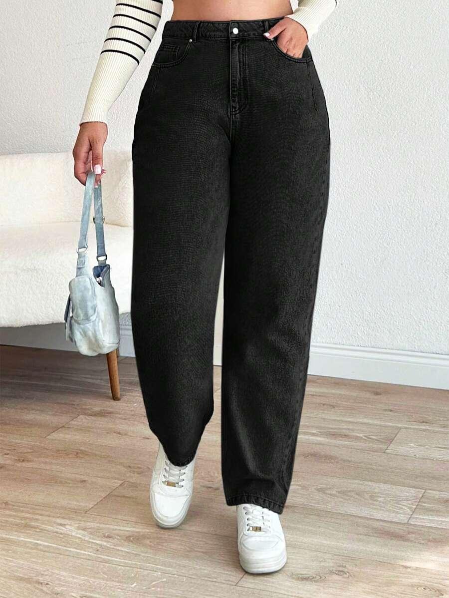 CZARNE SPODNIE JEANS