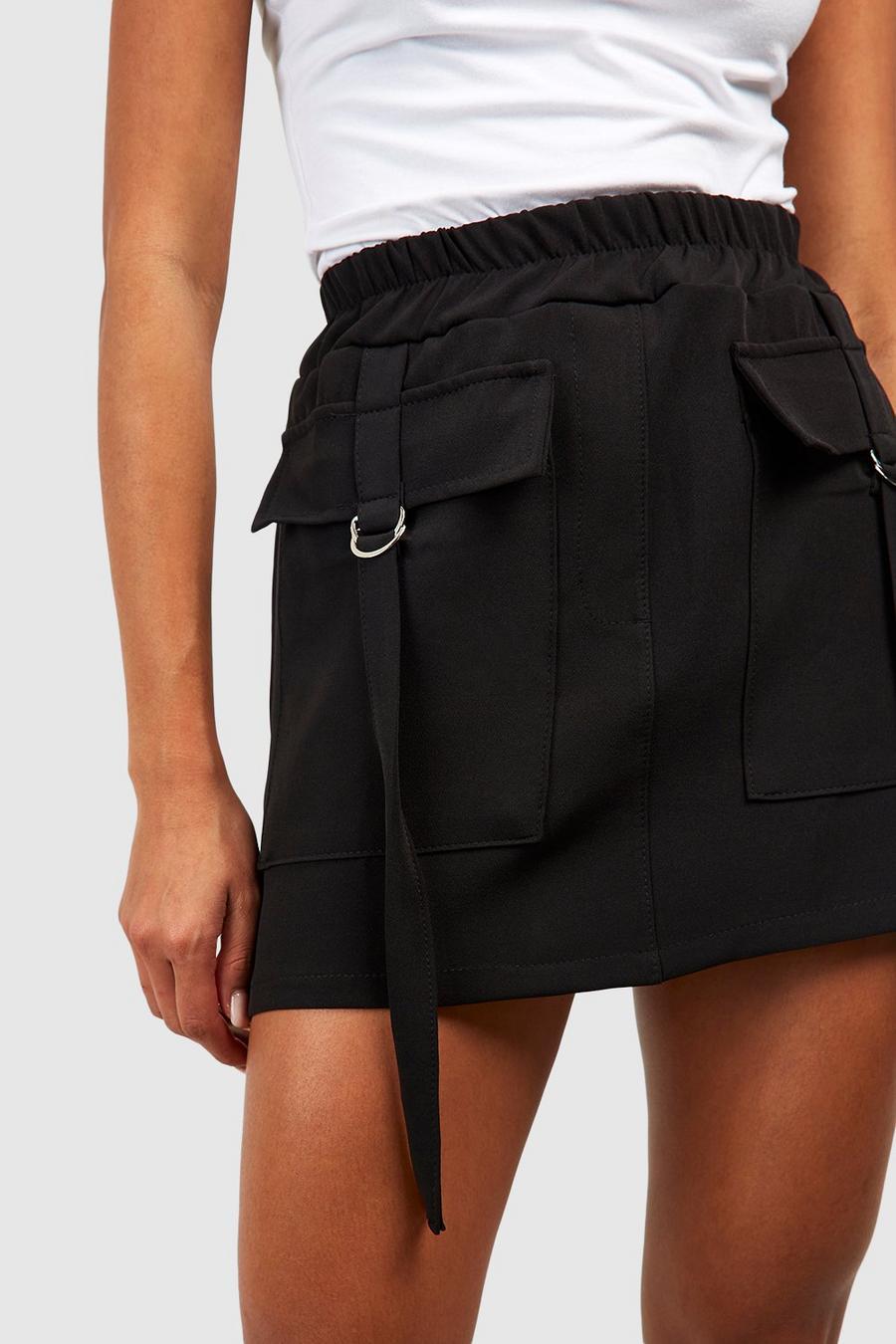 SPÓDNICA MINI CARGO Z GUMĄ W PASIE