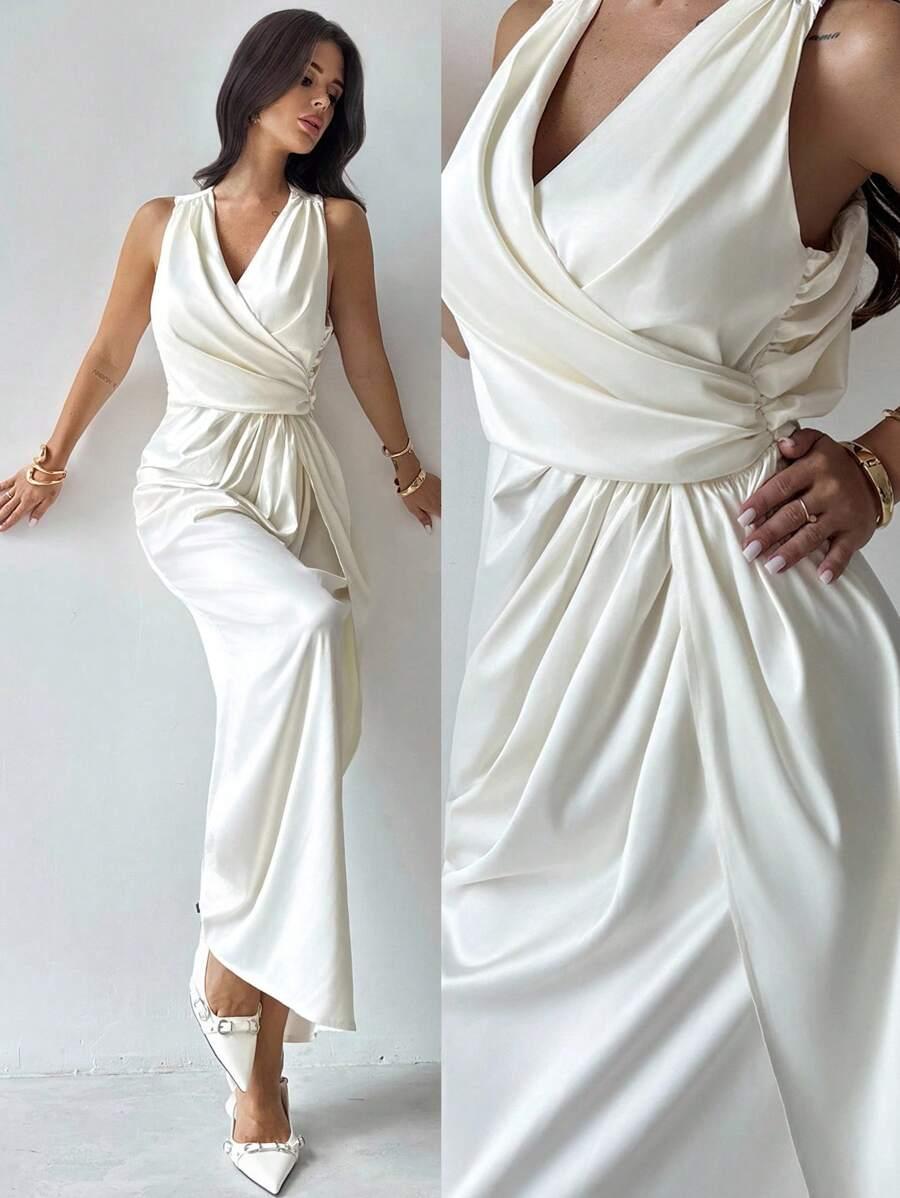 SATYNOWA MAXI SUKIENKA