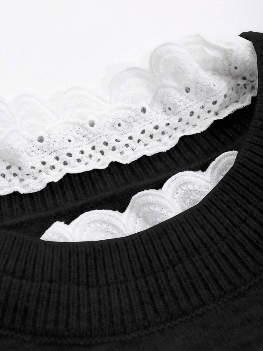 CZARNY SWETER ZDOBIENIE