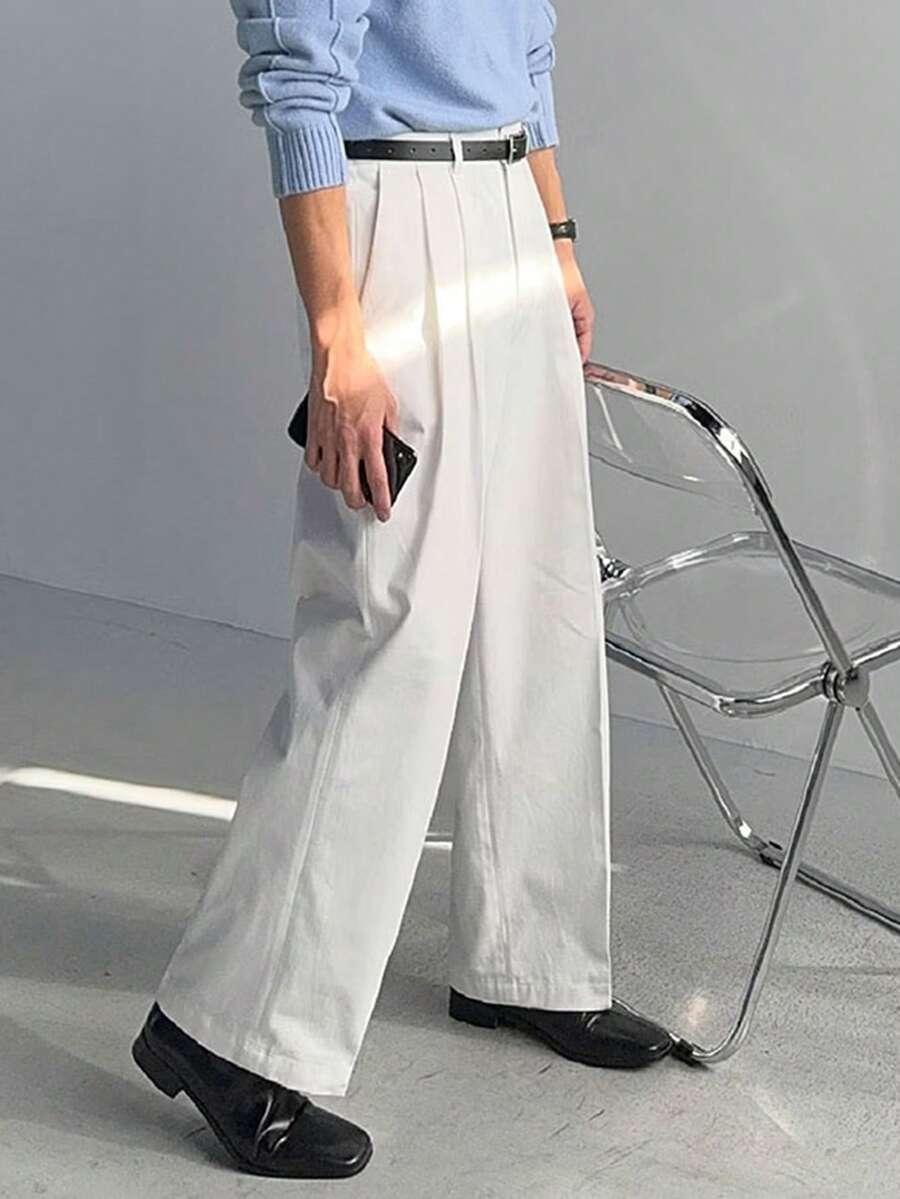 ELEGANCKIE BIAŁE SPODNIE MĘSKIE 