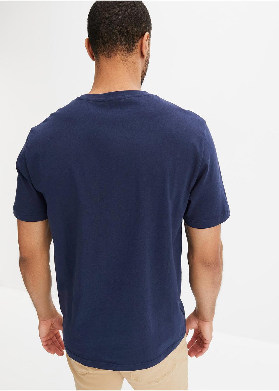 T-SHIRT MĘSKI BAWEŁNIANY OKRĄGŁY DEKOLT 