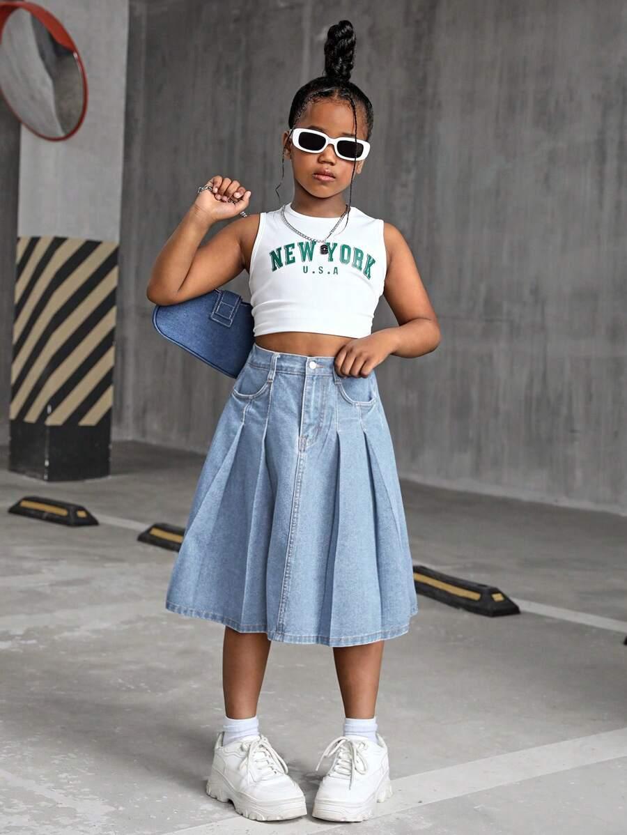 niebieska spódnica jeans 