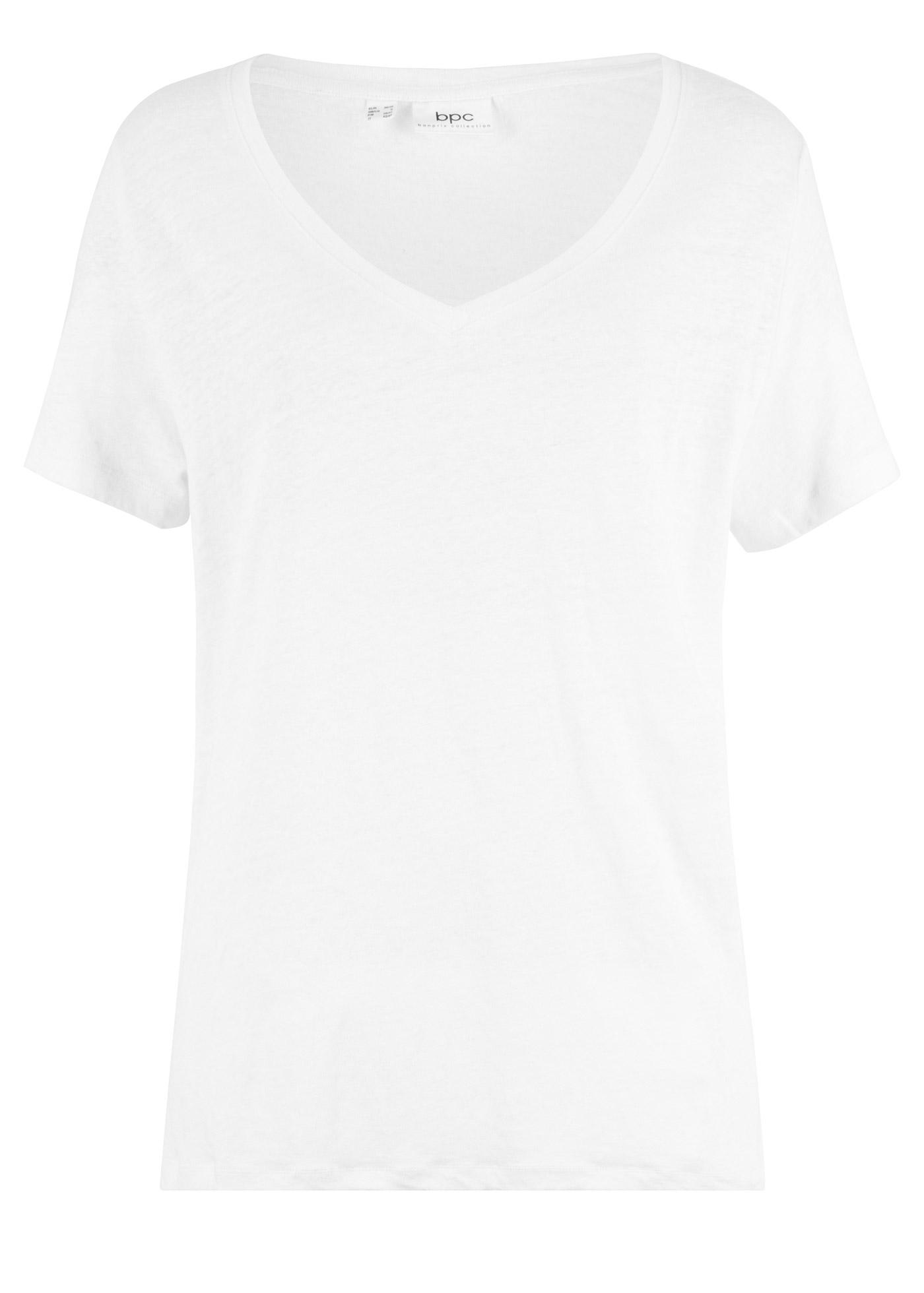 KOSZULKA Z LNU Z KRÓTKIM RĘKAWEM 