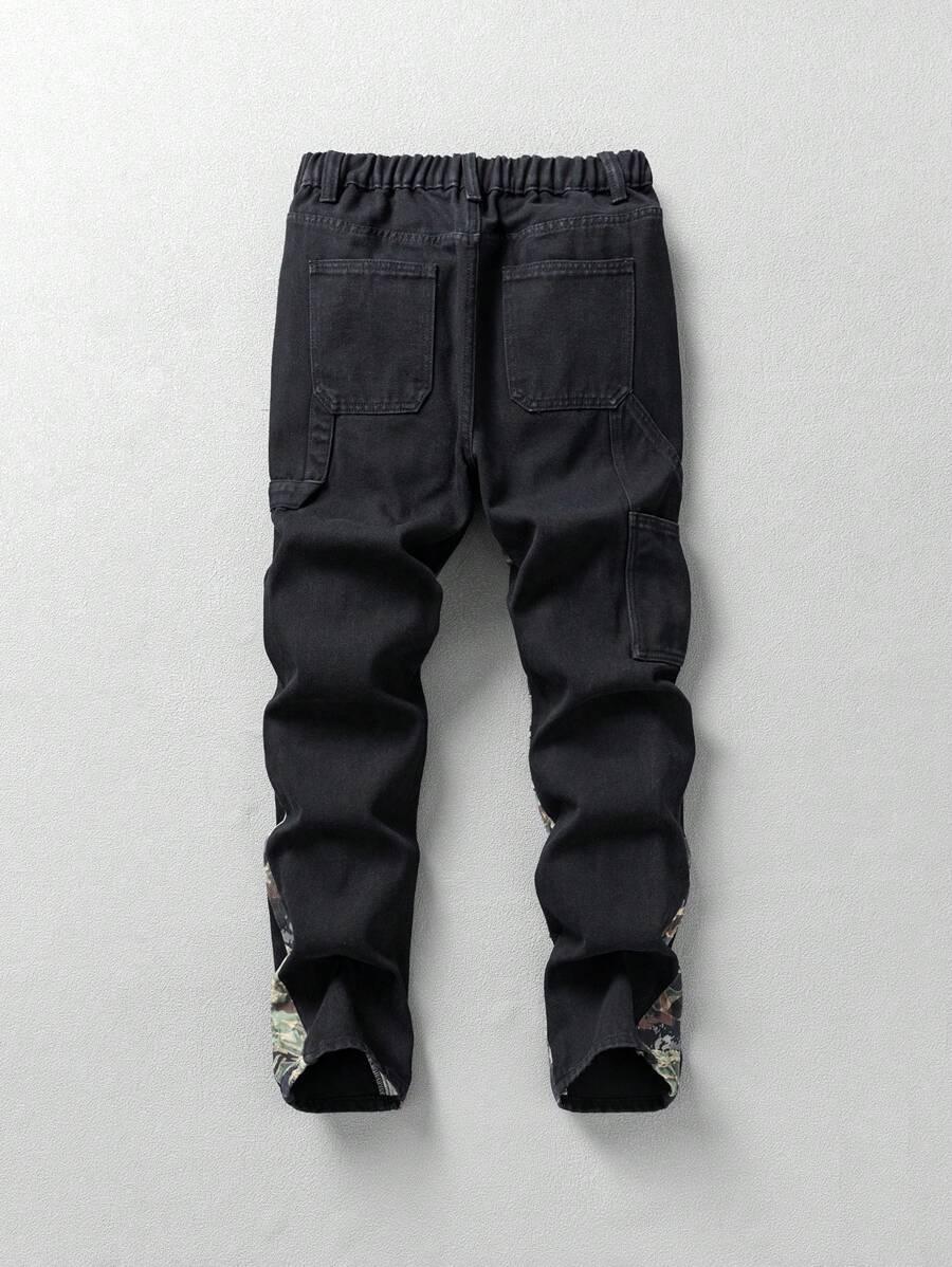 spodnie jeans print