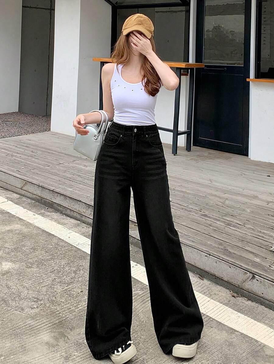 czarne spodnie jeans 