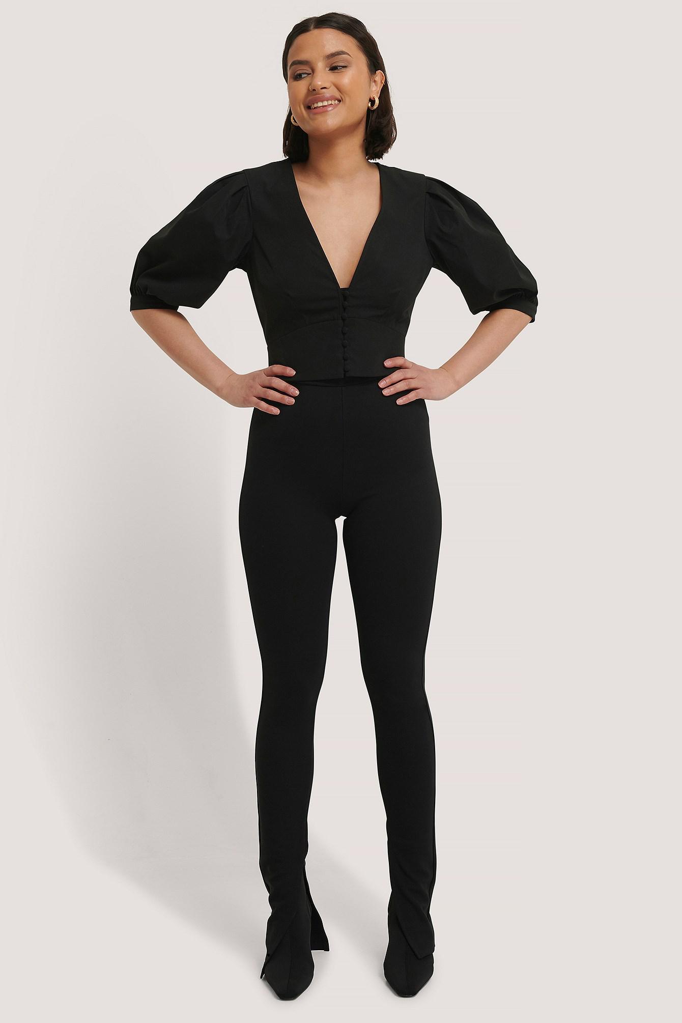 KRÓTKA BLUZKA V--NECK BUFKI