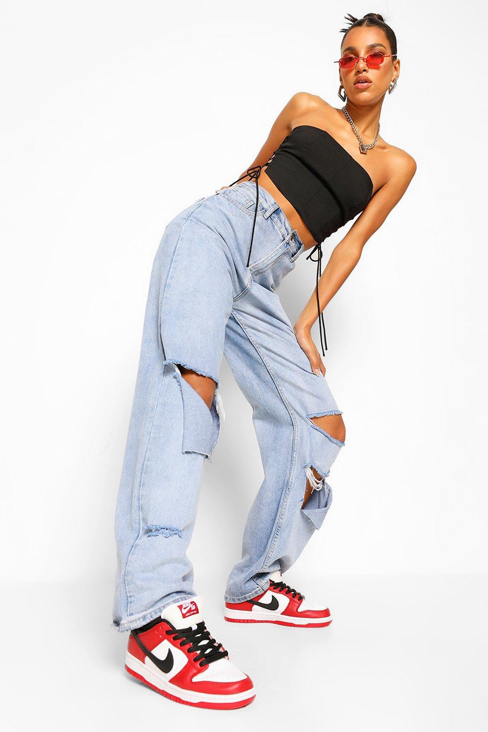 czarny crop top wiązania