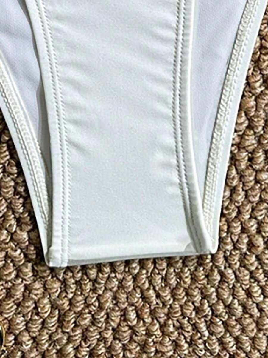 BIAŁY DÓŁ OD BIKINI WIĄZANIE