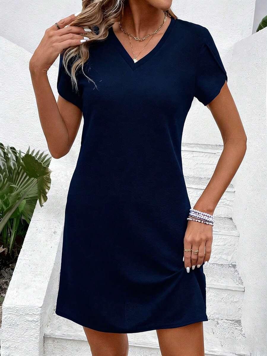 niebieska mini sukienka 