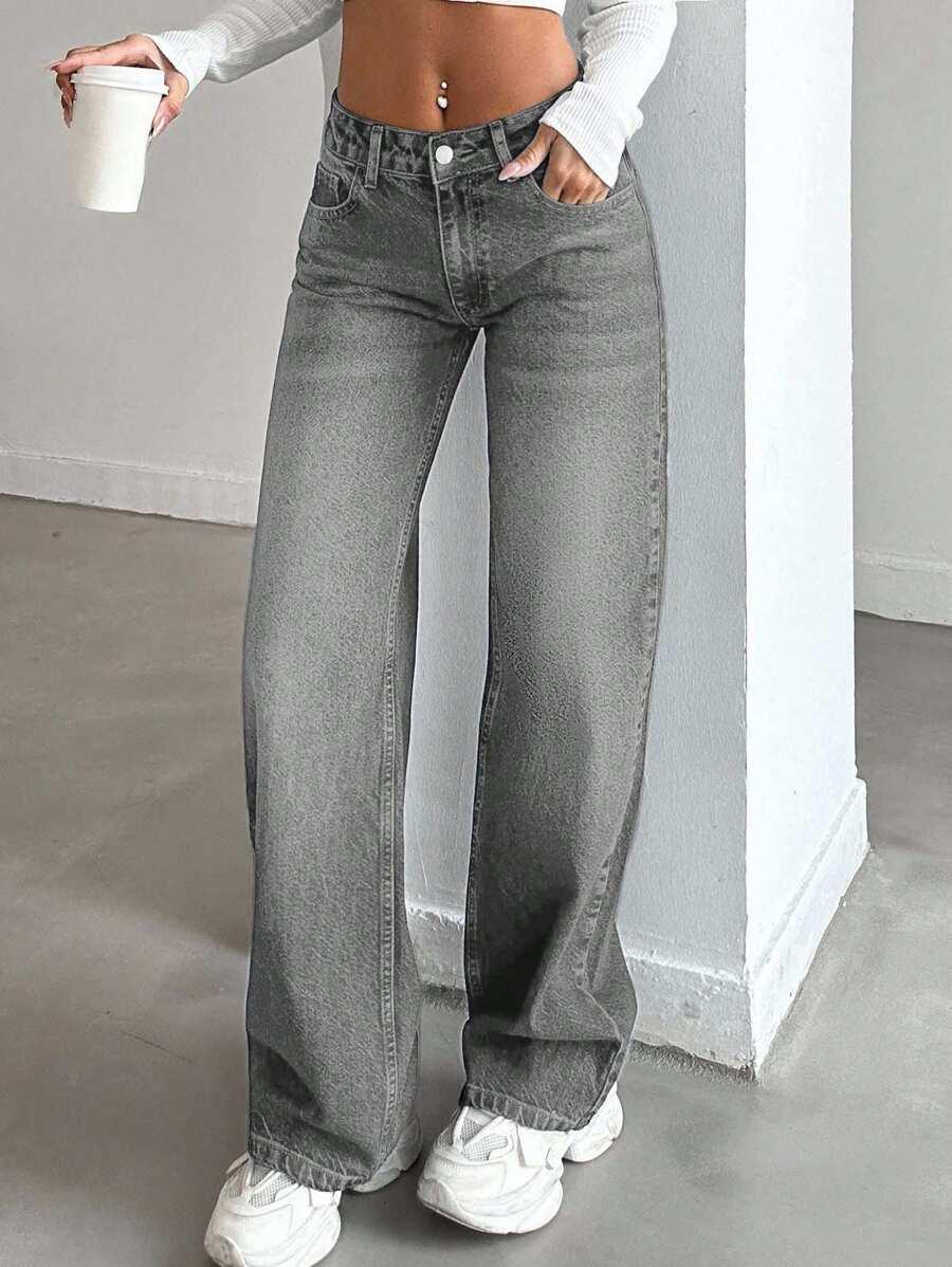 SZARE JEANSY ZAMEK 