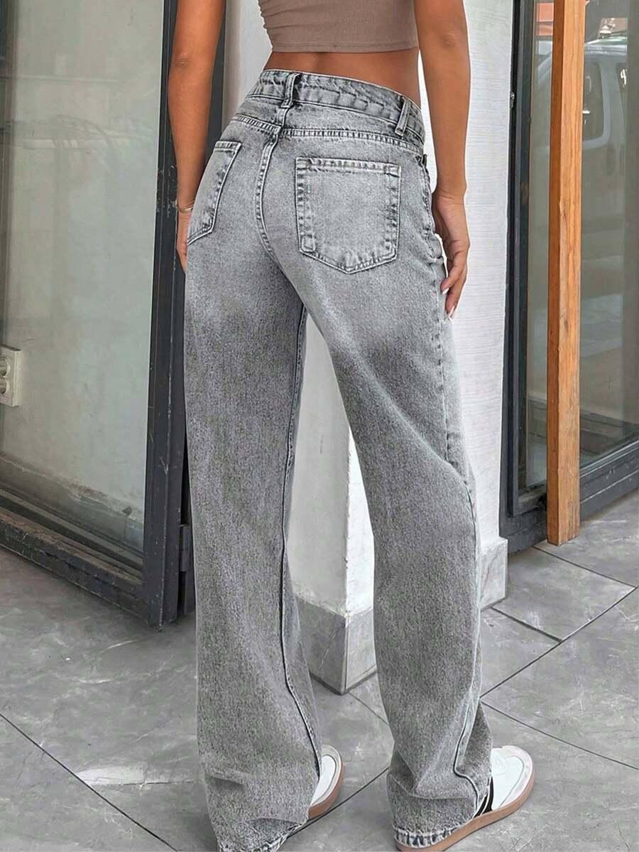 SZARE SPODNIE JEANS