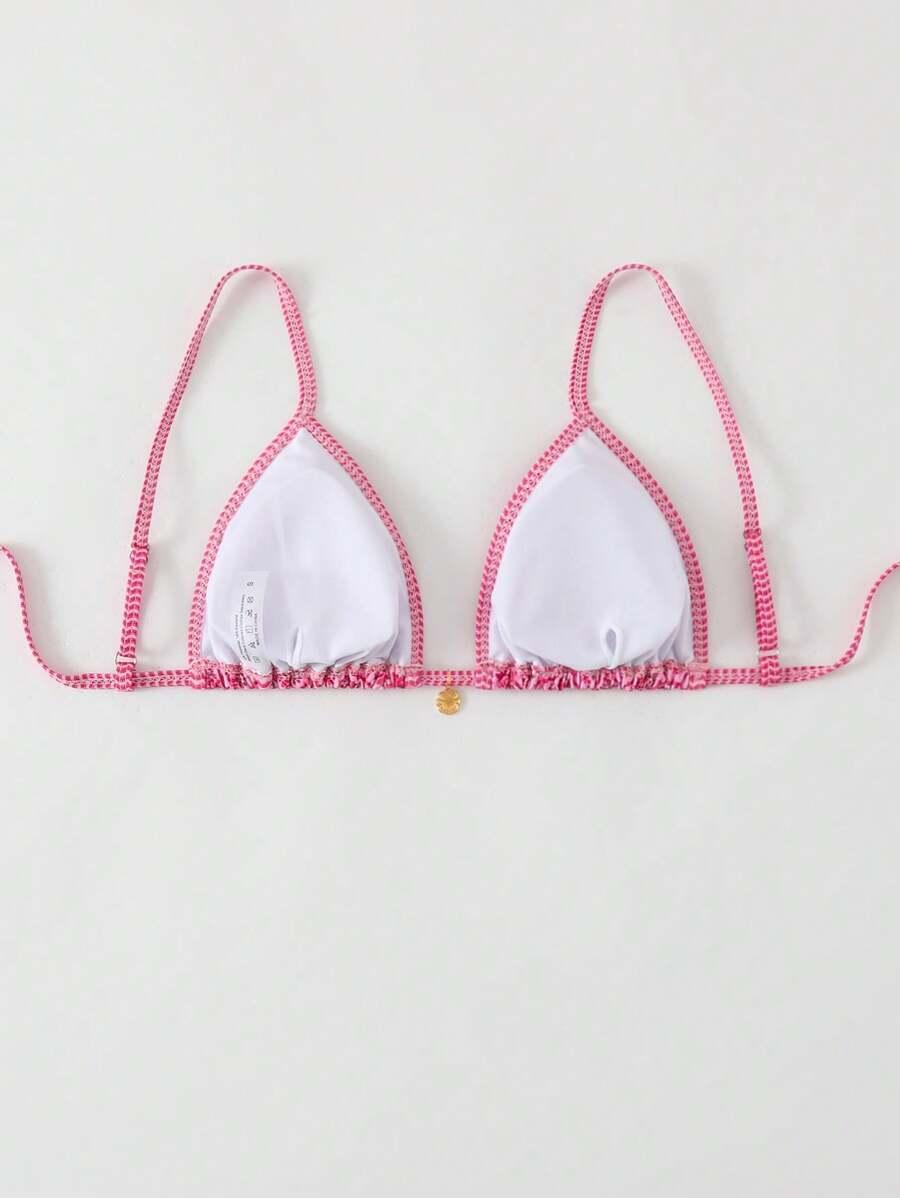 różowa góra od bikini wiązanie