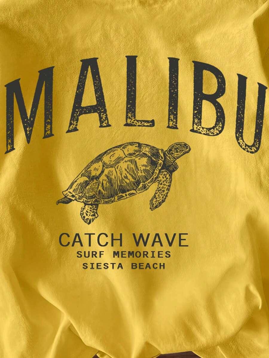 żółty t-shirt nadruk