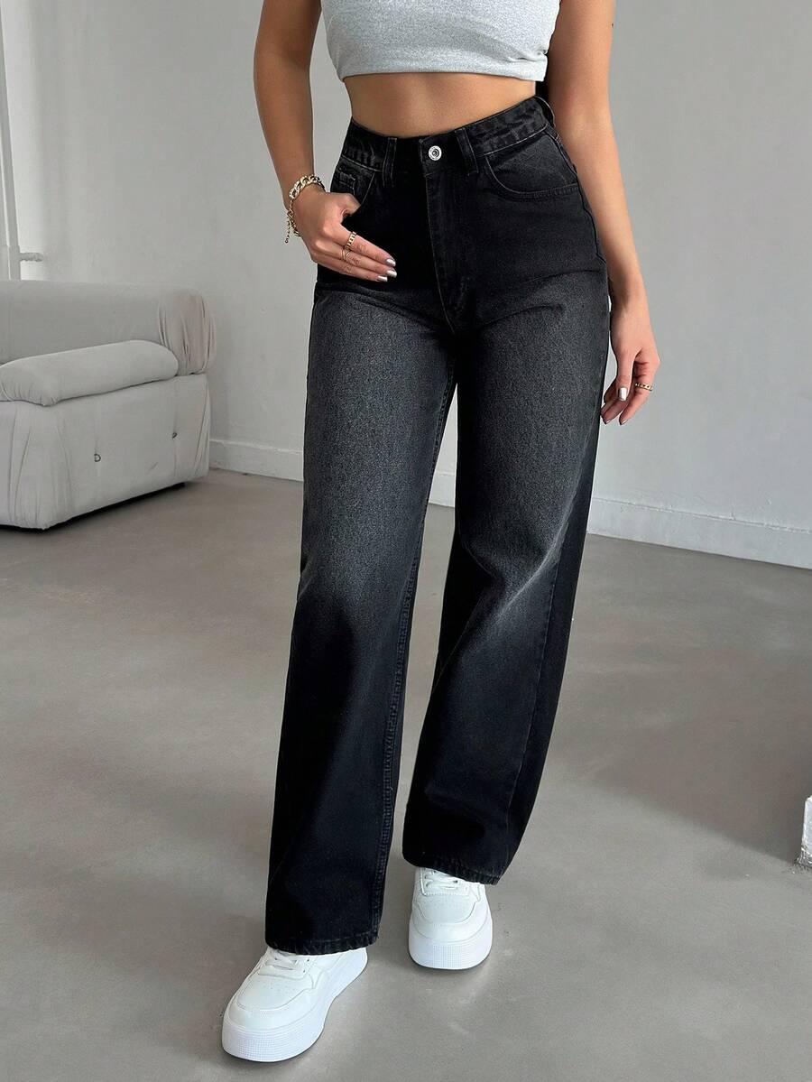 CZARNE SPODNIE JEANS