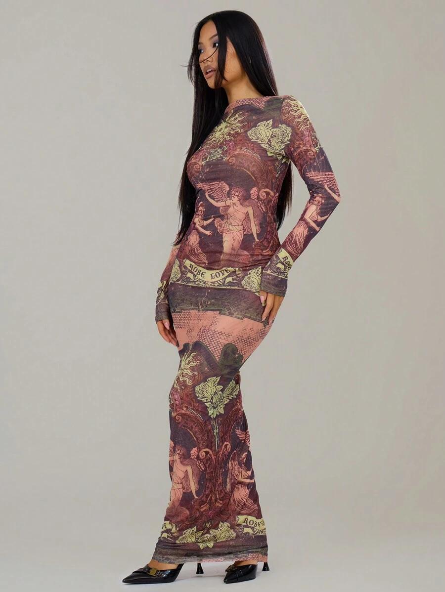 SUKIENKA MAXI PRINT 