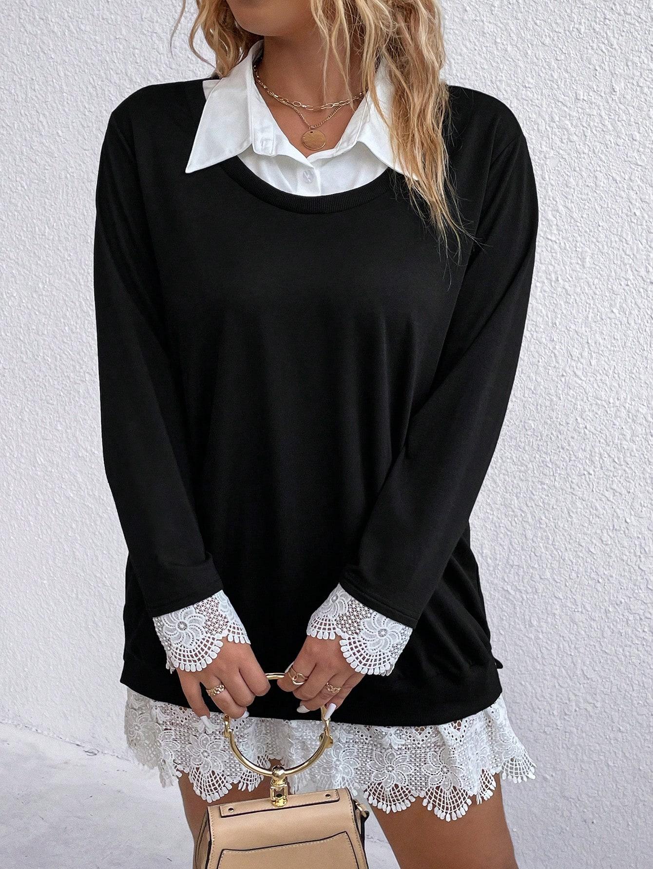 bluzka kołnierzyk koronka