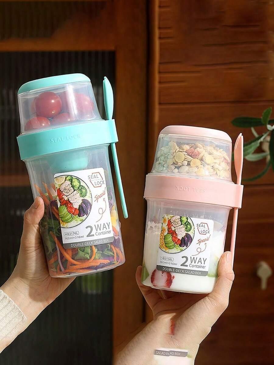 różowa śniadaniówka widelec