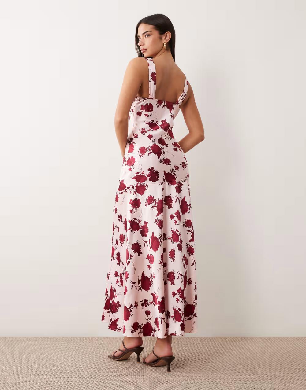 SATYNOWA MAXI SUKIENKA PRINT