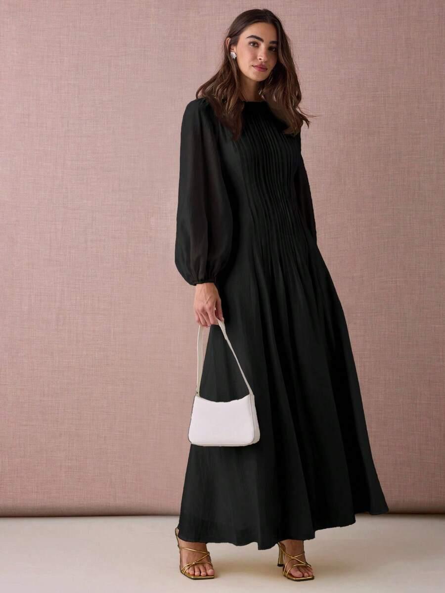 czarna sukienka maxi