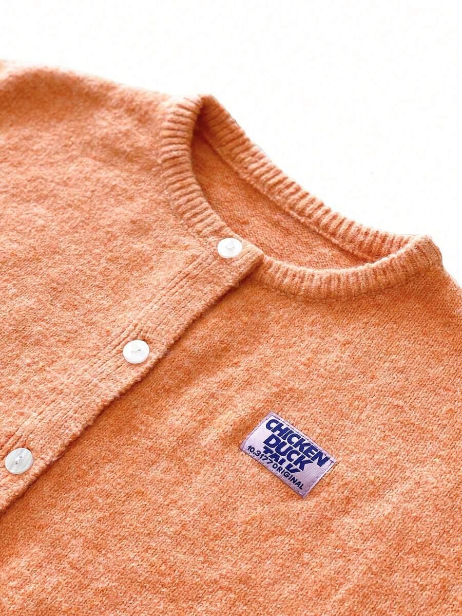POMARAŃCZOWY DZIANINOWY SWETER Z DOMIESZKĄ WEŁNY