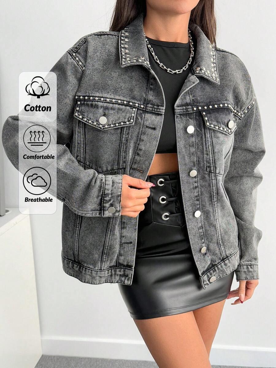 kurtka jeans zdobienie