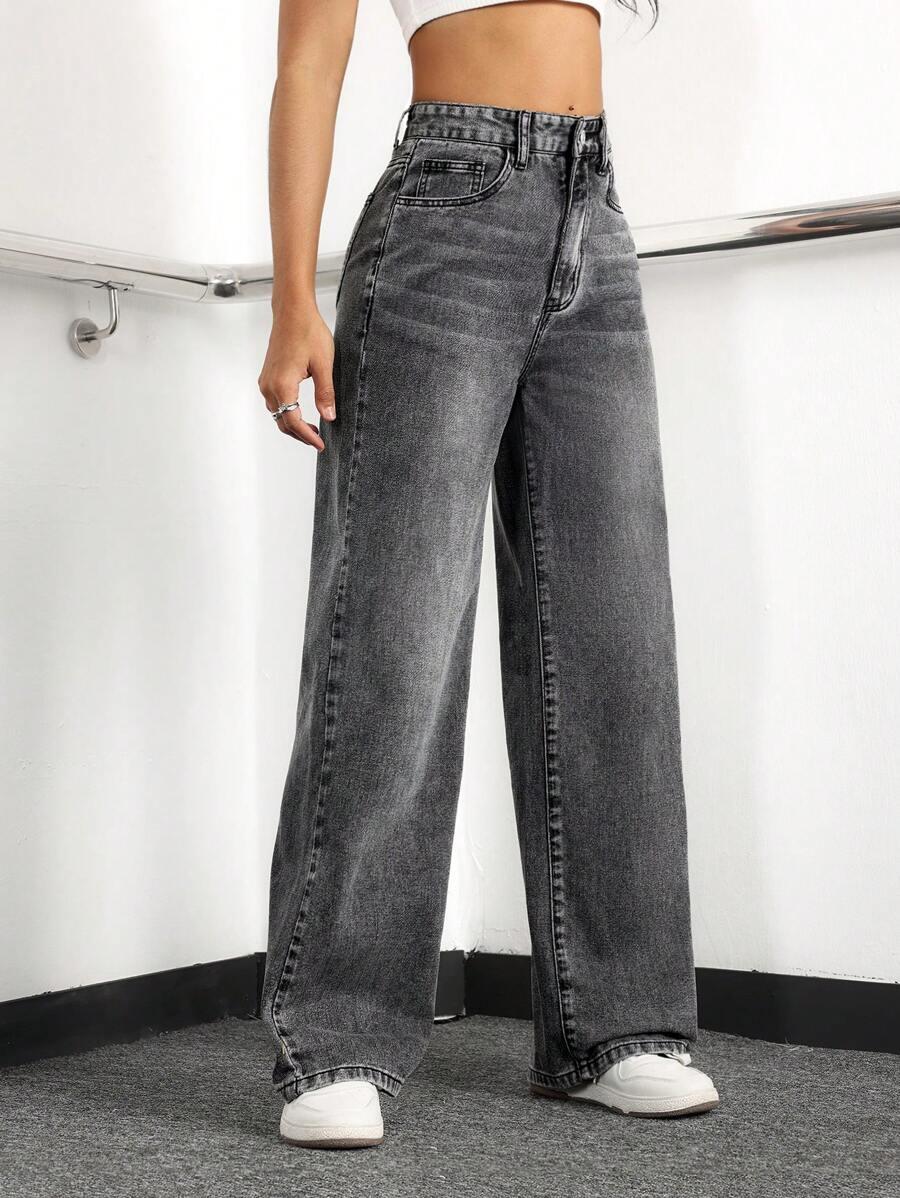 SZARE SPODNIE JEANS