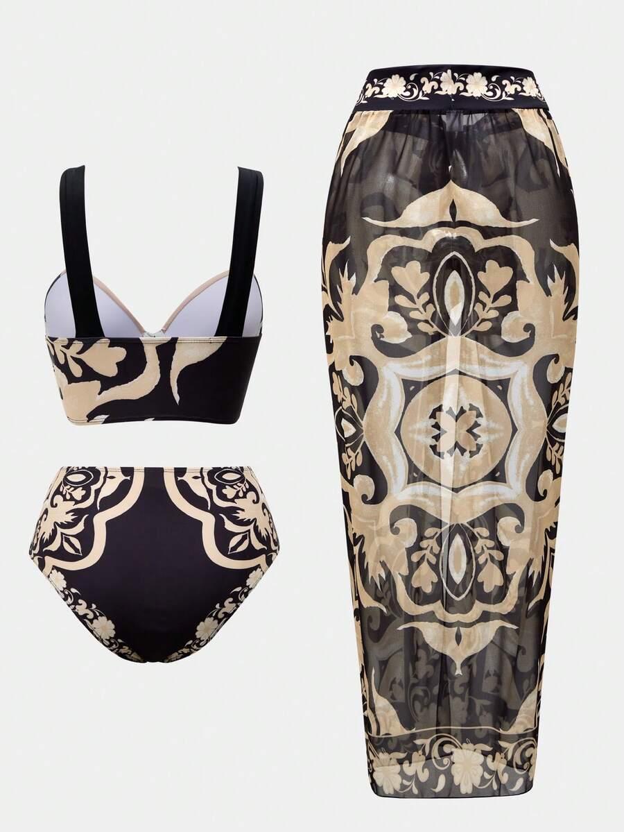 dwuczęściowy strój kąpielwoy sarong komplet