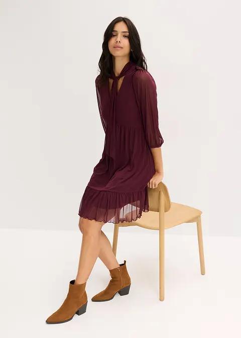 siateczkowa sukienka v-neck 