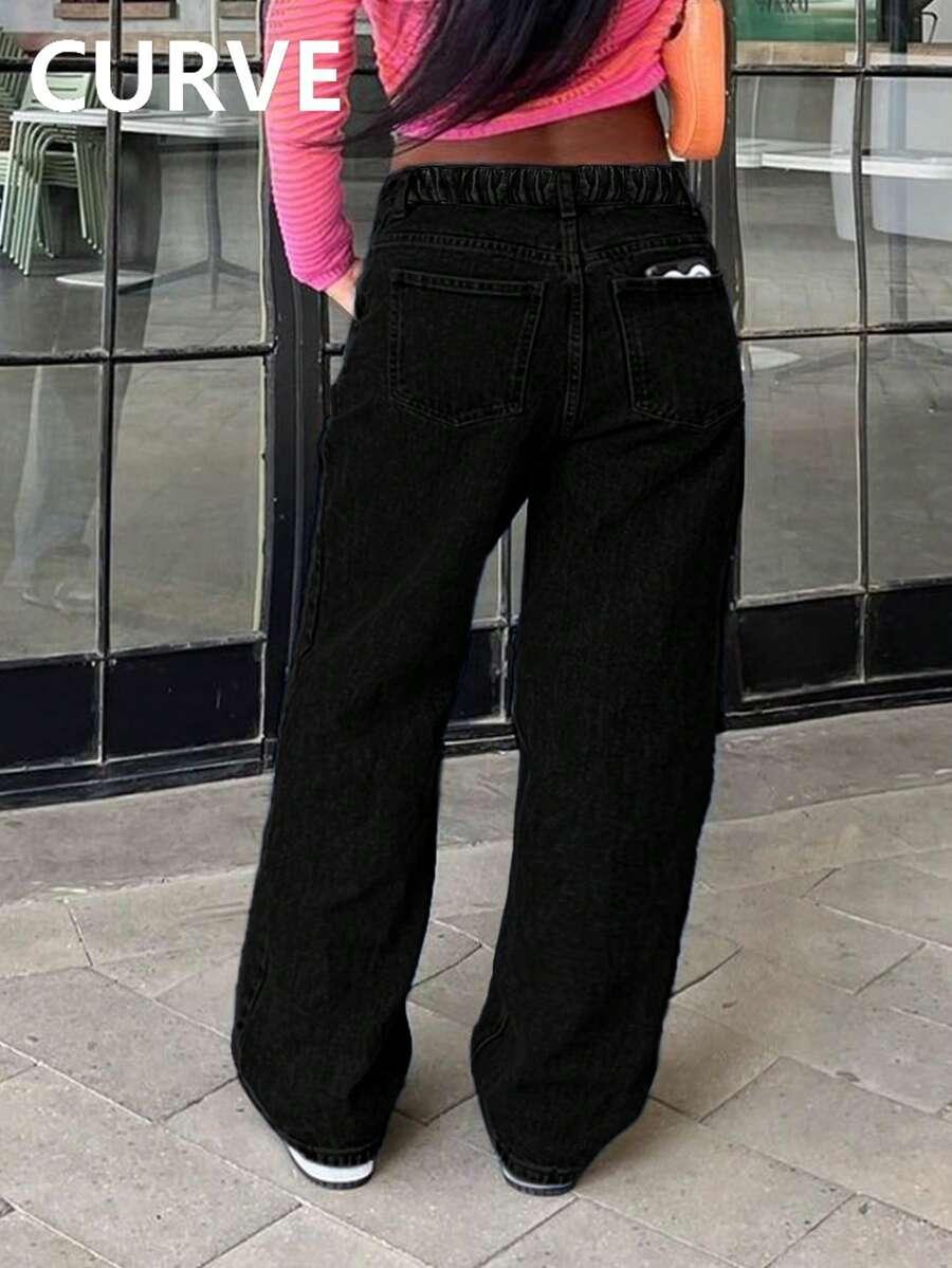 CZARNE SPODNIE JEANS