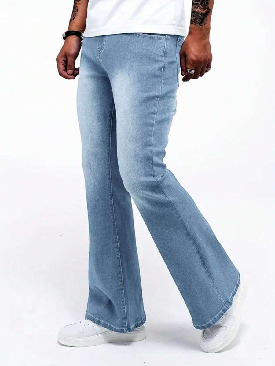 NIEBIESKIE SPODNIE JEANS DZWONY