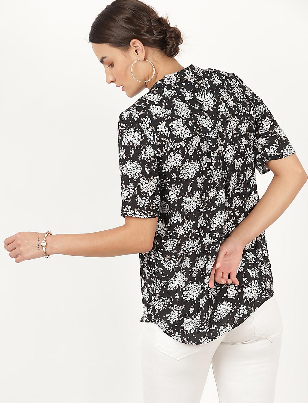 TOP V-NECK PRINT T43-3616X-Y4