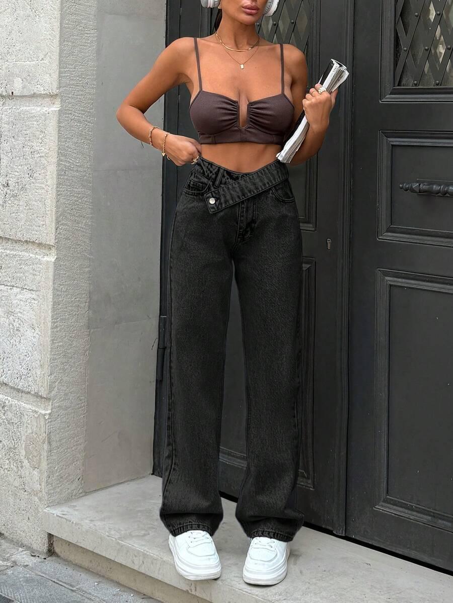 czarne spodnie jeans
