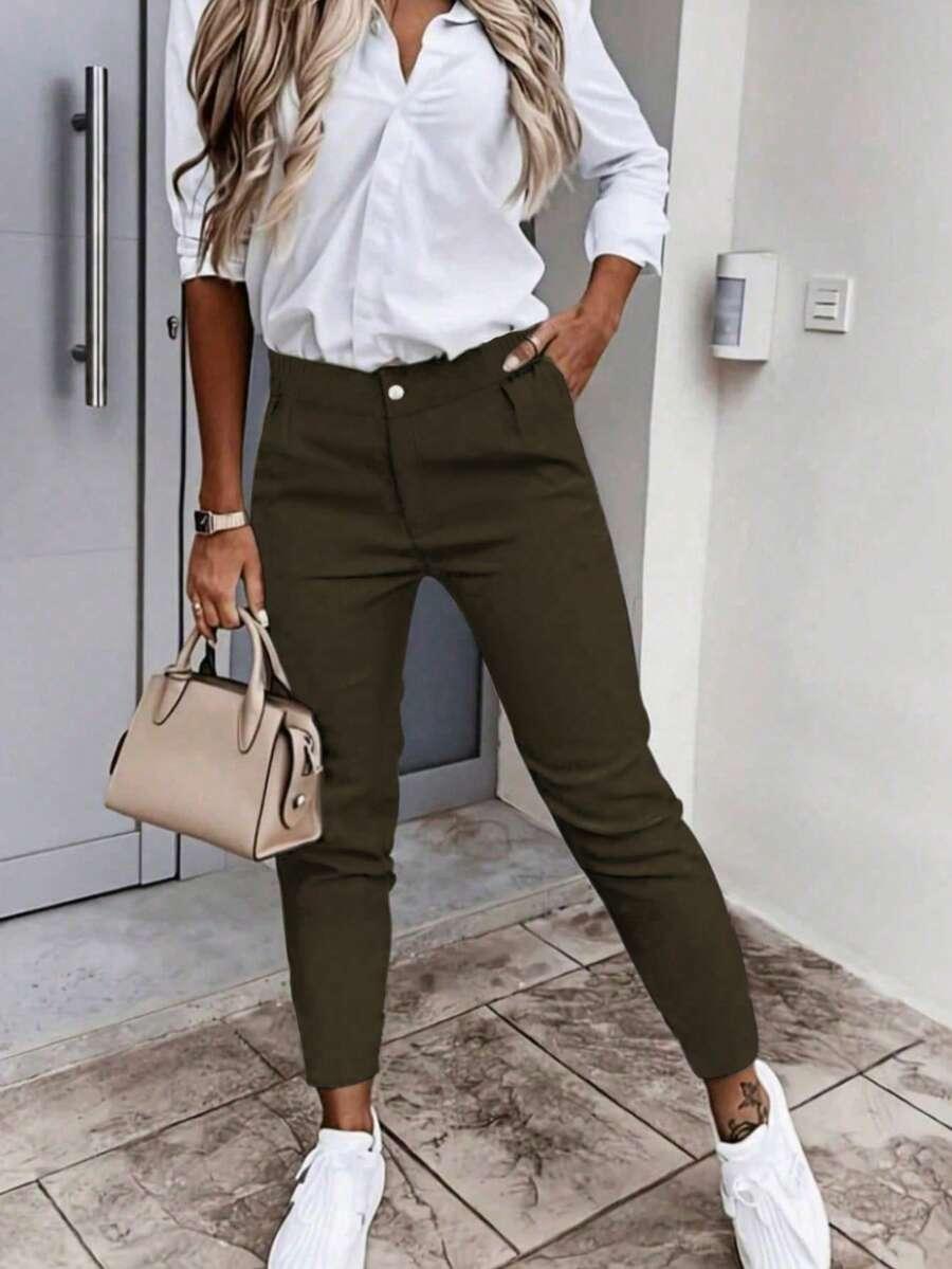 ZIELONE SPODNIE CASUAL