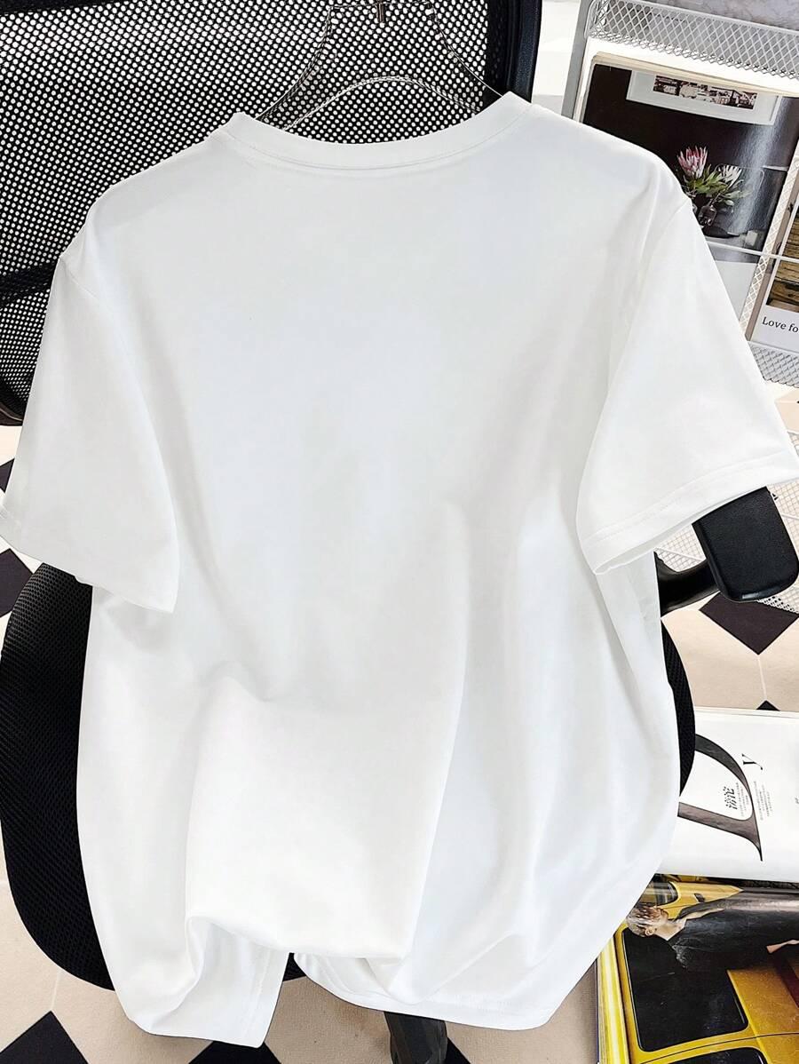 BIAŁY T-SHIRT NADRUK