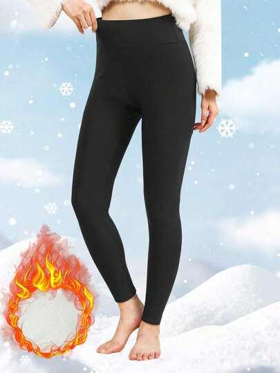 czarne legginsy ocieplane