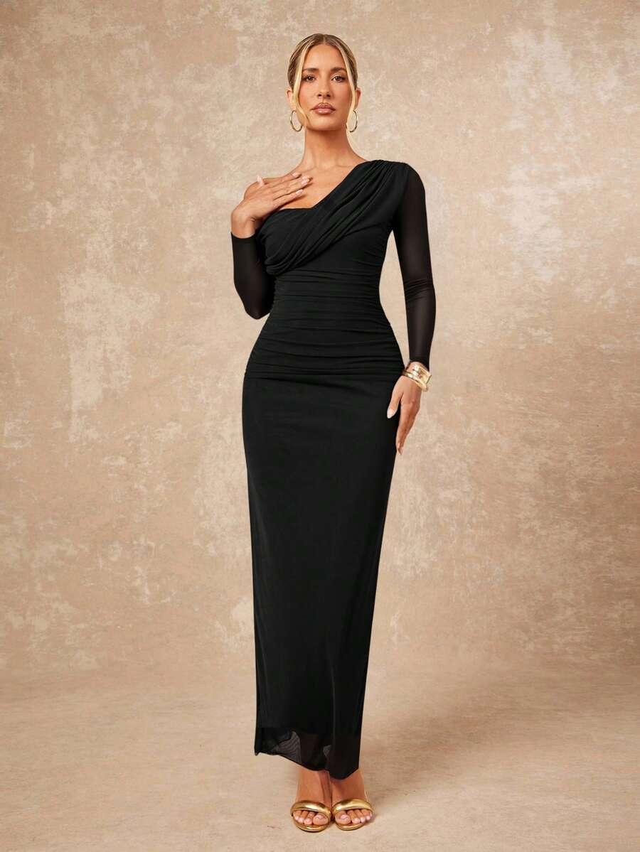 CZARNA MAXI SUKIENKA